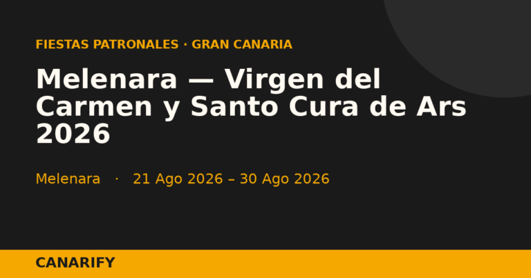 Melenara — Virgen del Carmen y Santo Cura de Ars 2026
